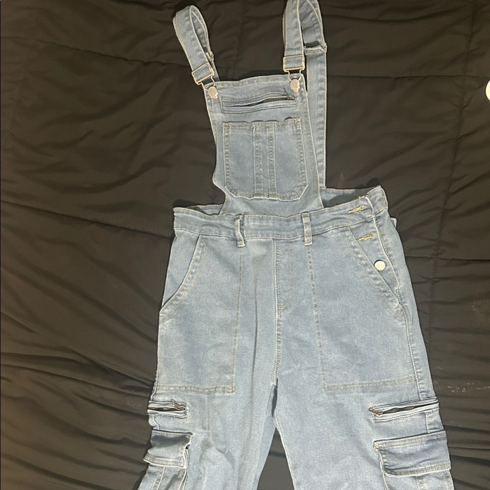 SHEIN Blue Denim Women Jeans Overalls
